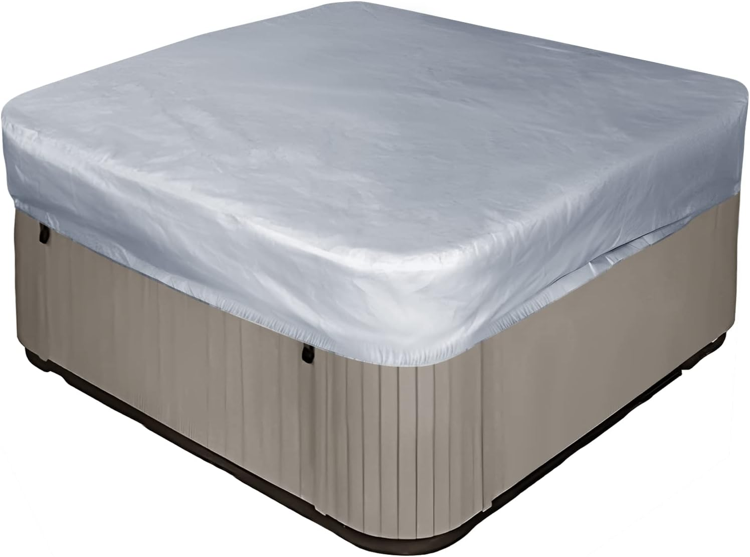 Aurragiy Square Hot Tub Cover Garden Hot Tub Spa Cover Replacement Waterproof UV Protected Rectangular Spa Cover Outdoor Spa Covers(87''Lx87''Wx12''H, Black)