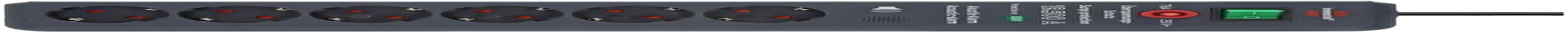 Brennenstuhl Secure-Tec 6-Way Power Strip with Surge Protection and Acoustic Warning Signal (Multiple Socket with 3 M Cable and Switch) Anthracite