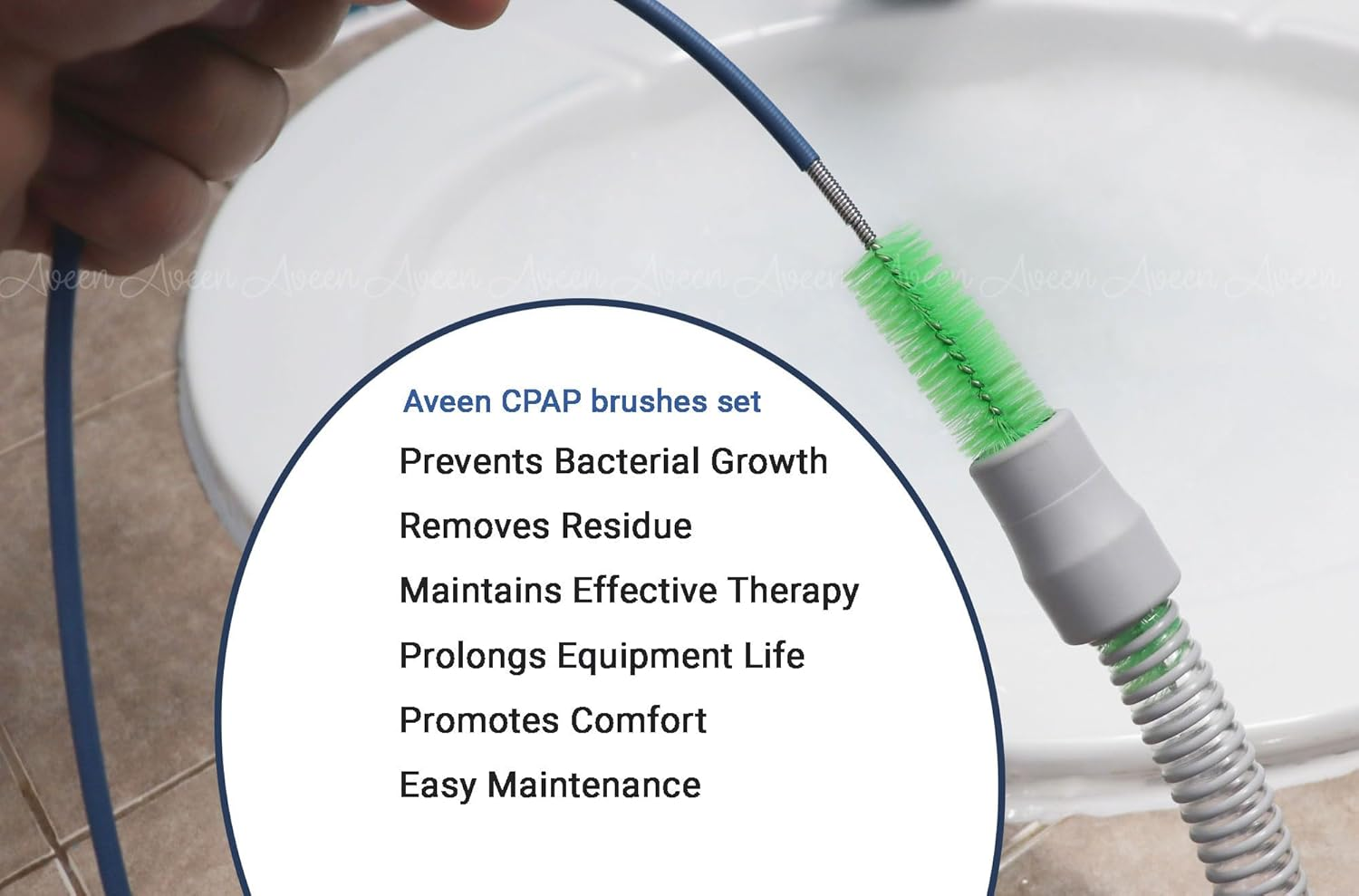 CPAP Tube and Mask Cleaning Brush, Suitable for All CPAP Hose Type,Brushes Diameter 15Mm and 19Mm, CPAP Hose Cleaning Brush Kit, Enhanced Your CPAP Machine and CPAP Mask image number 4