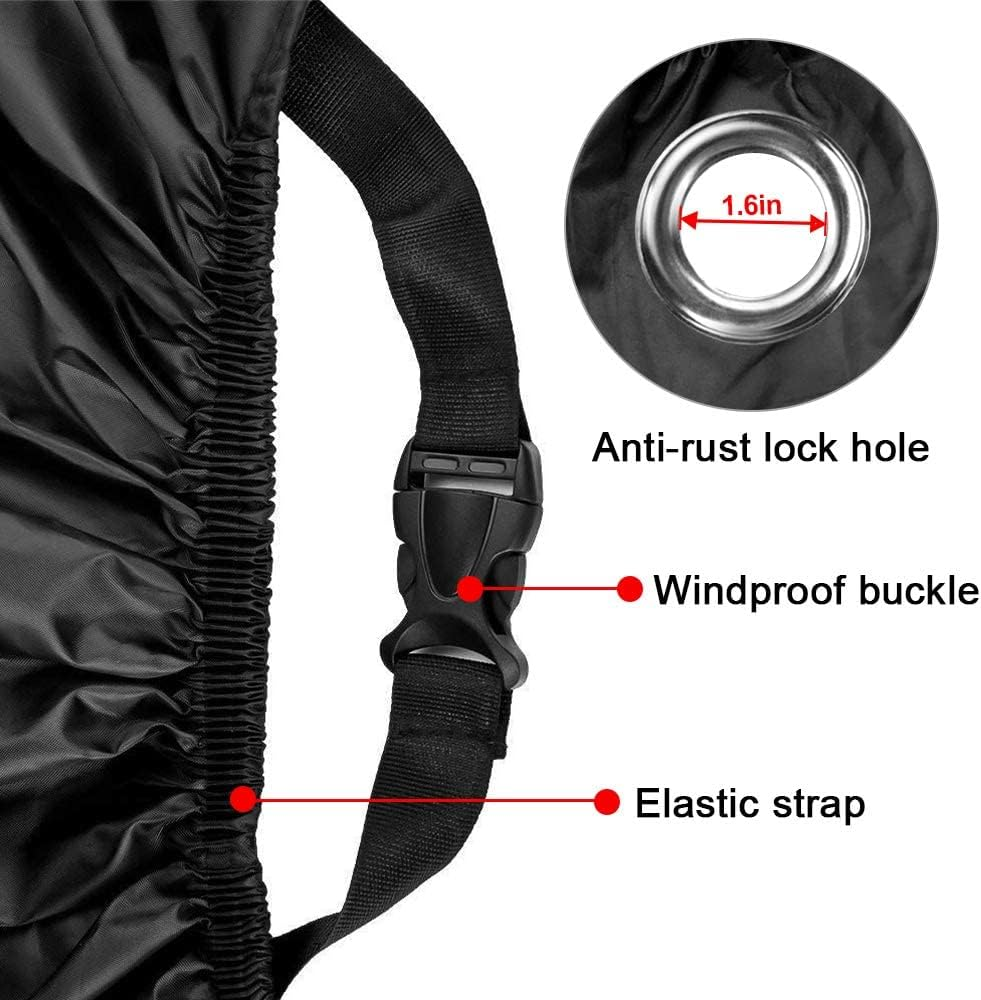 Motorcycle Cover All Season,Universal Weather Durable Quality Waterproof Sun Outdoor Protection Scooter Shelter Tear Proof Night Reflective & Lock-Holes Storage Bag Fits up to 104" Motorcycles Vehicle