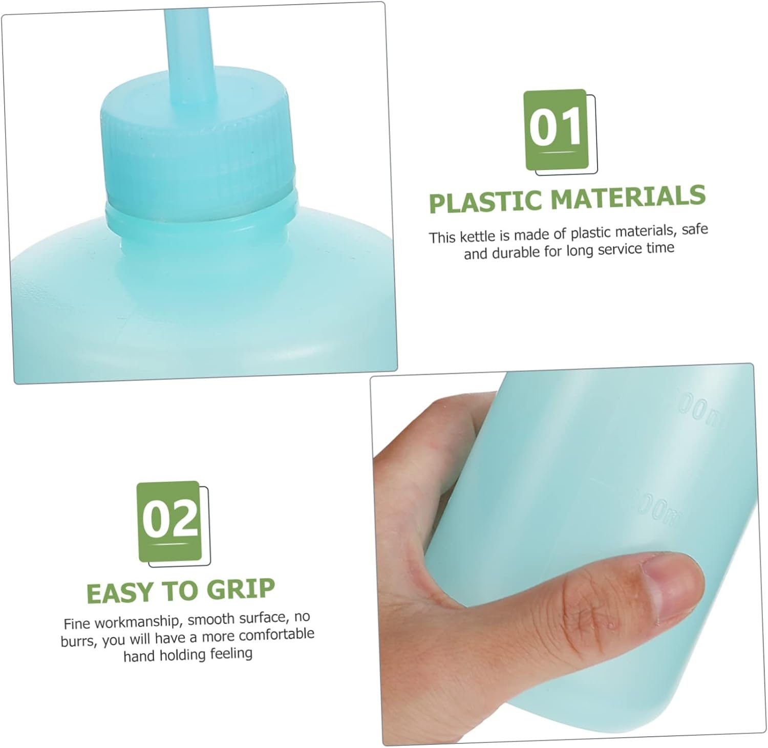 VANZACK 2Pcs Portable Plant Watering Bottles 500Ml Squeeze Spray Bottles for Garden and Household Use Blue Gardening Accessory Multi-Function Water Supply image number 3