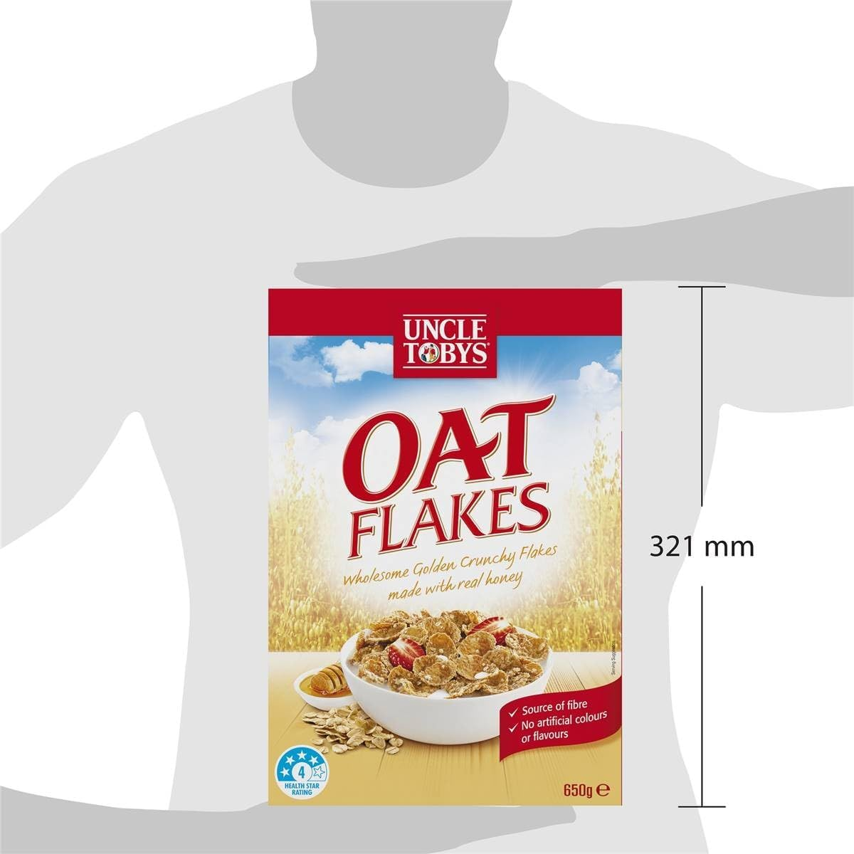 Uncle Tobys Oat Flakes Breakfast Cereal 650 G image number 2