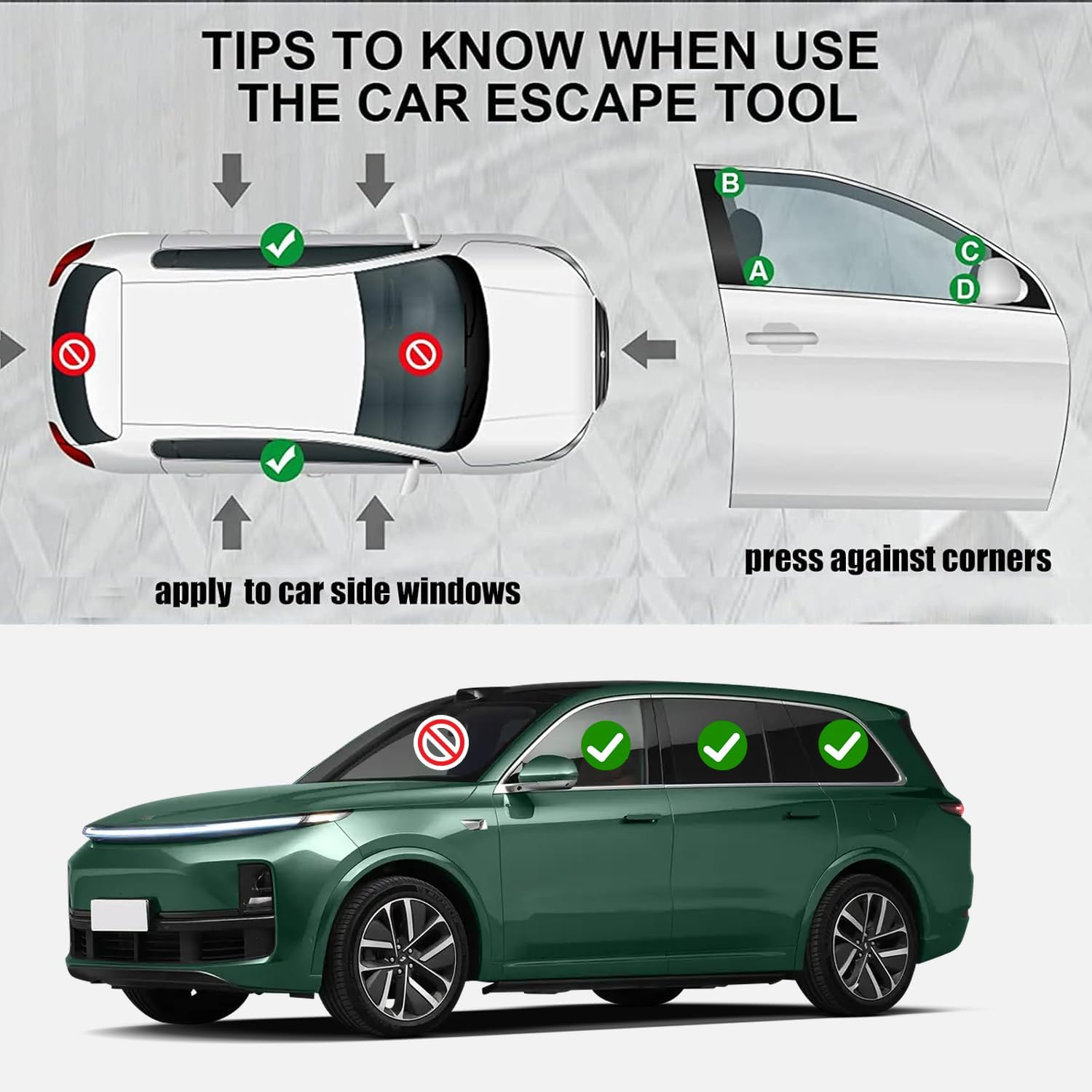 Car Escape Rescue Tool,4 Pack Car Window Breaker and Seat Belt Cutter,Emergency Key Chain Car Escape Tool,With Glass Breaker Seat Belt Cutter image number 2