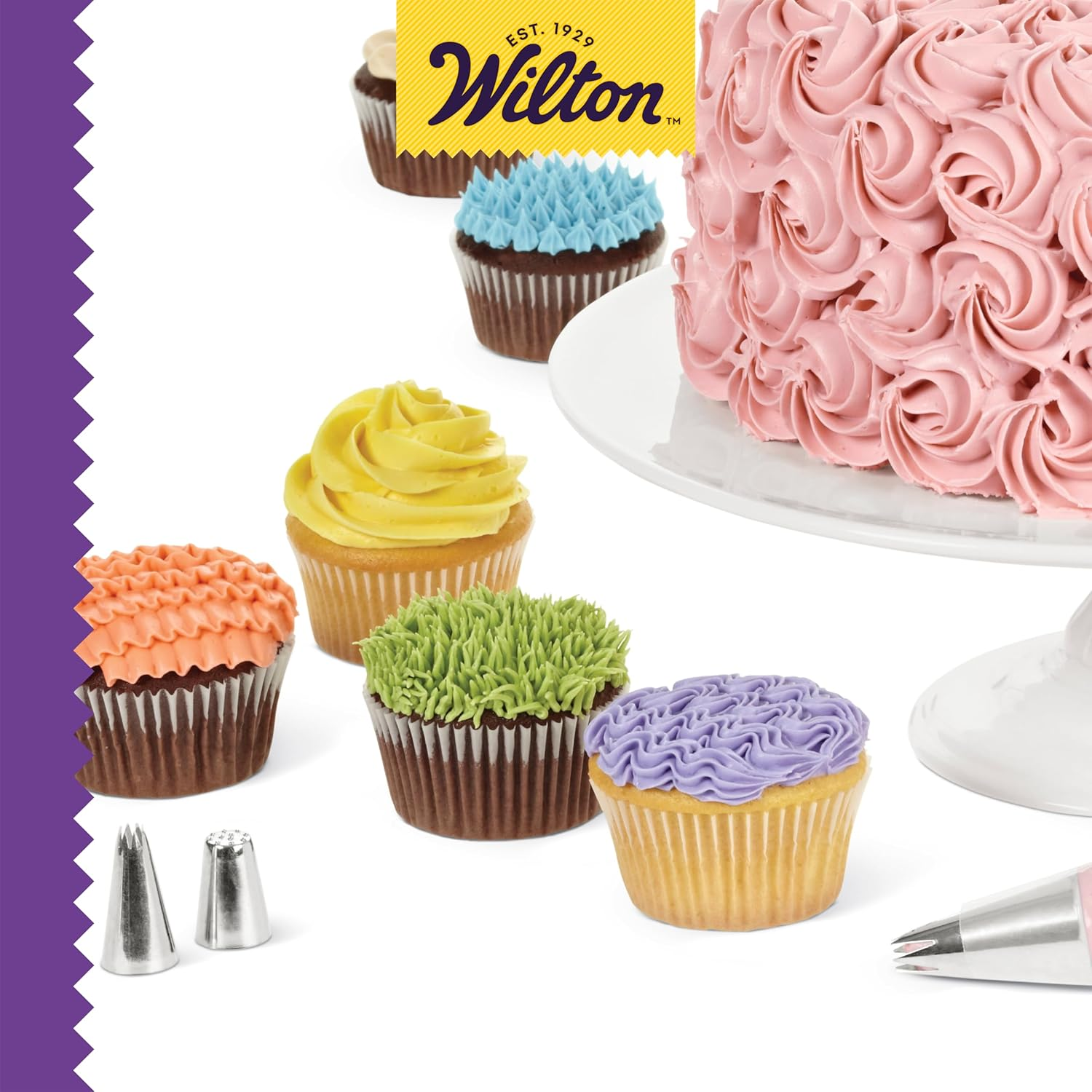 Wilton Cake Decorating Tip 20 Piece Set,Silver image number 3