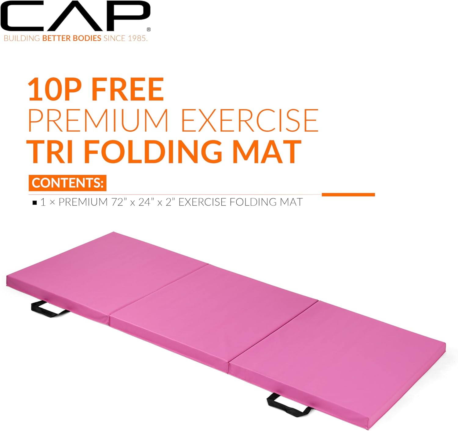 CAP Barbell All Purpose Folding anti Tear Exercise Training Aerobic Fitness Gym & Gymnastics Balance Mat | Multiple Colors - Pink image number 5