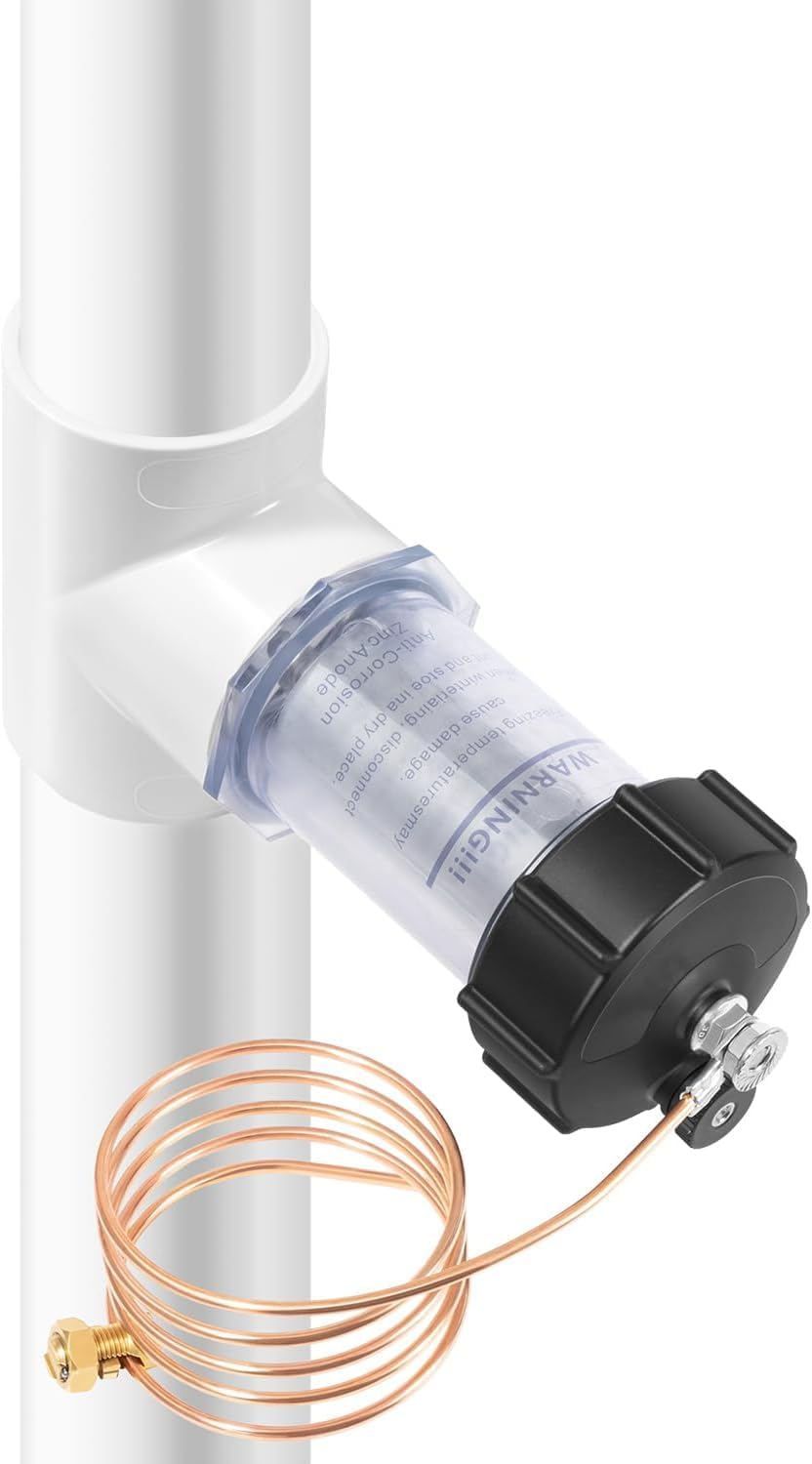 104-D Pool Inline Zinc Anode Replacement 2'' for Saltwater Pools &ndash; Anti-Corrosion Sacrificial Anode with Copper Wire (Fits 104D/104-D, Protects Metal Parts)