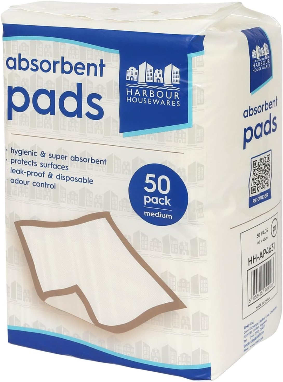 Harbour Housewares Disposable Puppy Pads - 45Cm X 60Cm - 100X Medium Absorbent Puppy Training Pads Leak-Proof Pee Pads for Dogs, Cats, Kittens Potty Training Mats image number 3
