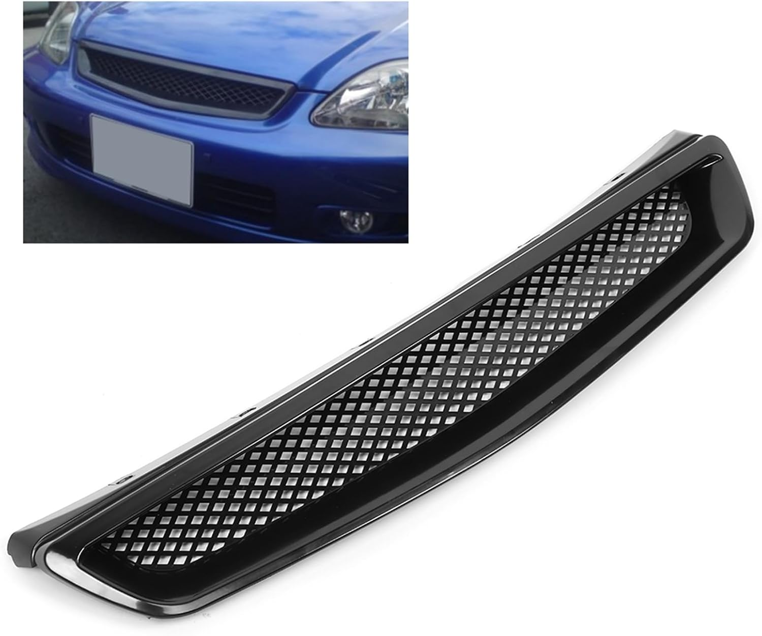 Front Hood Grill Grille for EK JDM Type R Style Fit for Civic 1999 ‑ 2000 image number 5