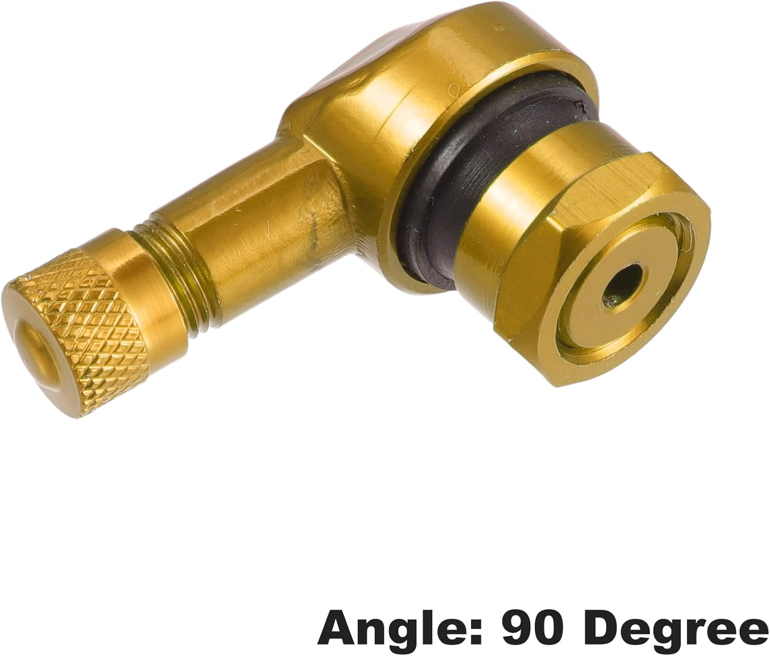 X AUTOHAUX Pair Gold Tone Aluminum Alloy 90 Degree Universal Motorcycle Wheel Rim Vacuum Tire Valve Stems Caps 11.3Mm image number 5