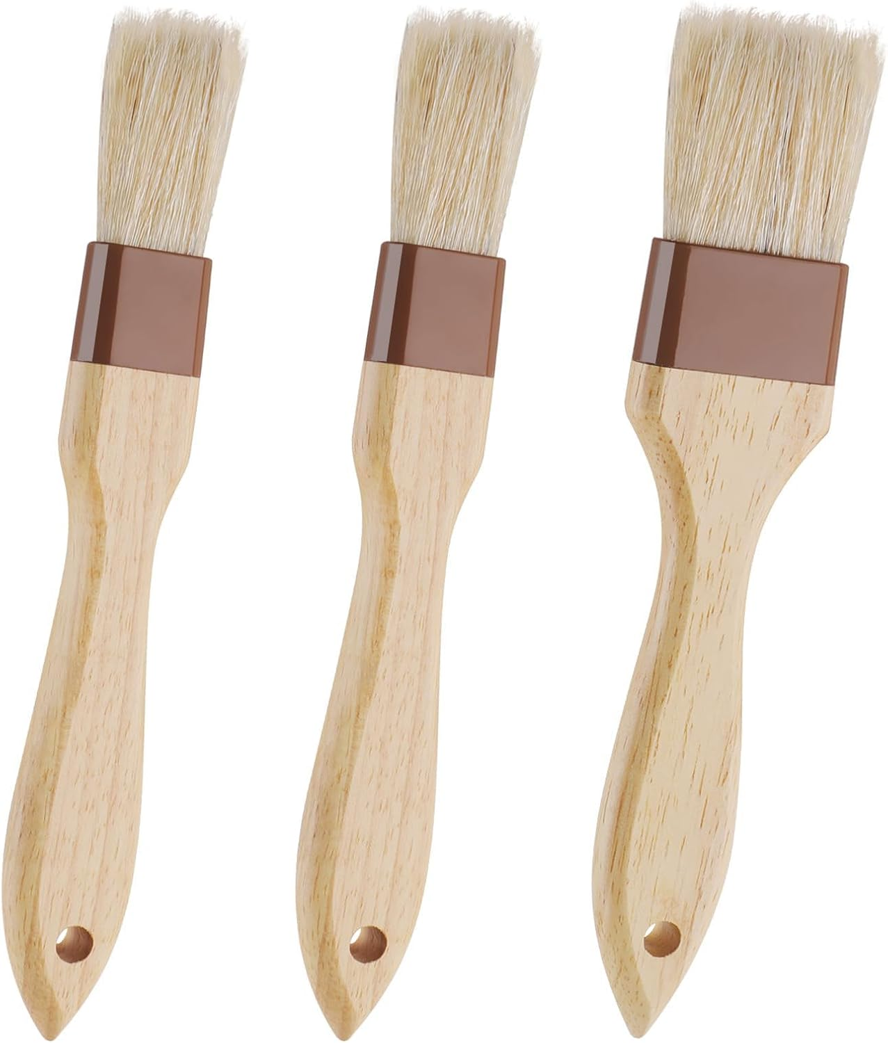 3PCS Silicone Basting Brush Set with Rubberwood Handles Heat Resistant Oil and Pastry Brushes for Cooking Baking BBQ Easy to Clean Kitchen Brushes for Home and Outdoor Use image number 1