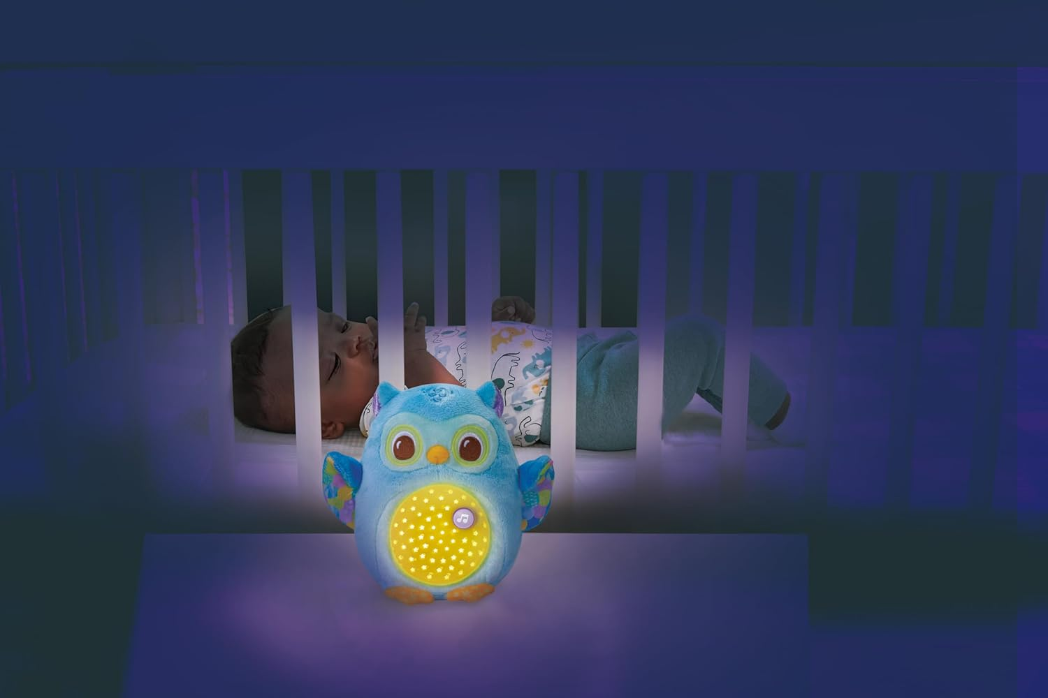Vtech Twinkle Lights Owl - Electronic Owl Plush Toy - 566903 - Blue image number 4