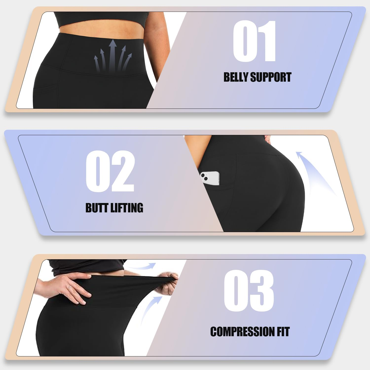 Yeug Women'S plus Size Leggings with Pocket-High Waist Tummy Control Yoga Pants Workout Running Black Leggings image number 4