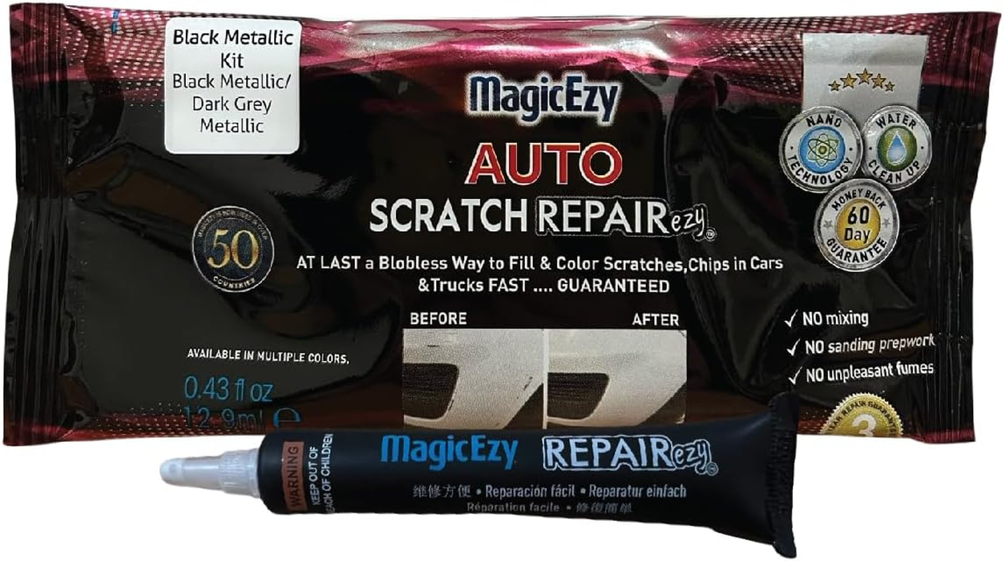 Magicezy Auto Scratch Repairezy&trade; - Repair Car Paint Chips in Seconds - Precise Color Match - Touch-Up Filler &ndash; No Messy Drips (Black Kit)