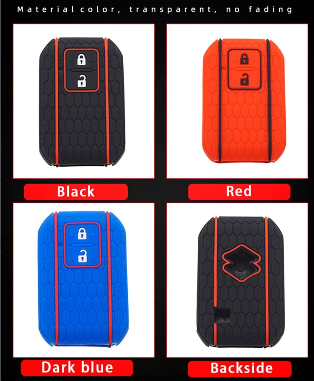 OTMIK Silicone Car Key Cover Case Compatible with Suzuki New Swift Wagon R Monopoly Ignis XL7 Soft Key Shell (Balck 2 Buttons) image number 6