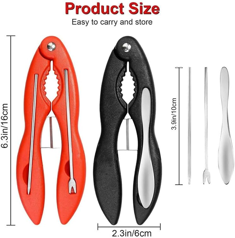 Portable Crab Crackers with Picks Forks, 2Pcs Crab Leg Crackers and Tools,Portable Seafood Crackers and Tools Multifunctional Lobster Crackers Crab Leg Crackers Tool,Lobster Crackers and Picks Set image number 3