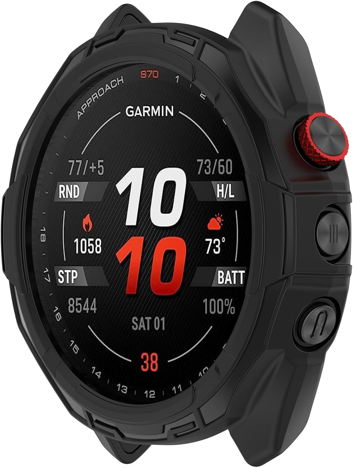 Screen Protector Case Intended for Garmin Approach S70(47Mm) Smartwatch Accessories Colorful Covers Scratched Resistant Full Protective Cover for Approach S70(47Mm) (Black) image number 3