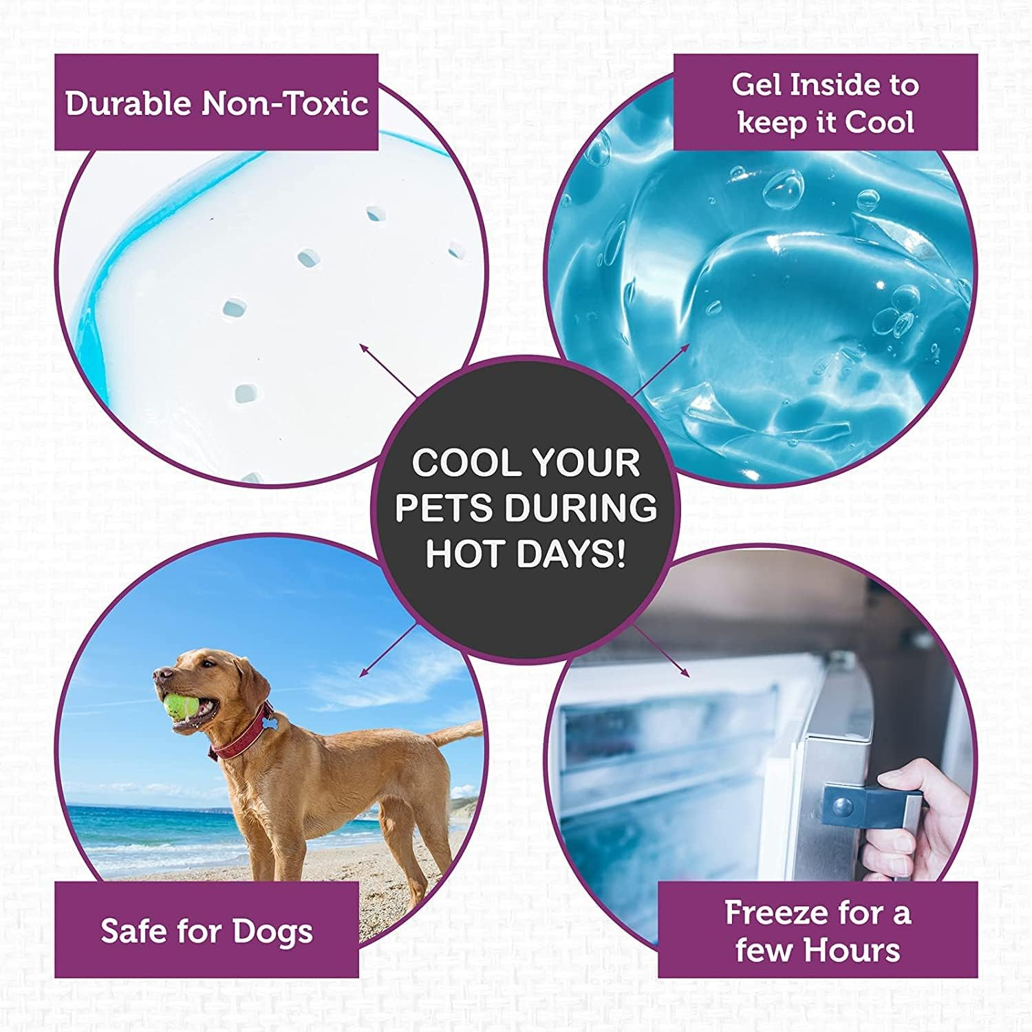 [2PCE] Pet Basic Original Dog Toy Fill & Freeze Icy Play Ball, Interactive Cooling Toy, Keep Your Pet Entertained and Refreshed, Keep Your Pets Cool during Hot Weather