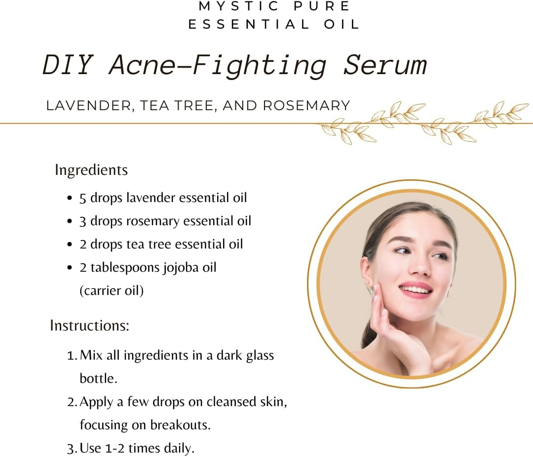 Mystic Pure Ayurveda 100% Pure Rosemary Oil, Lavender Oil, Tea Tree Oil Combo for Acne and Hair Regrowth 15Ml (Set of 3)