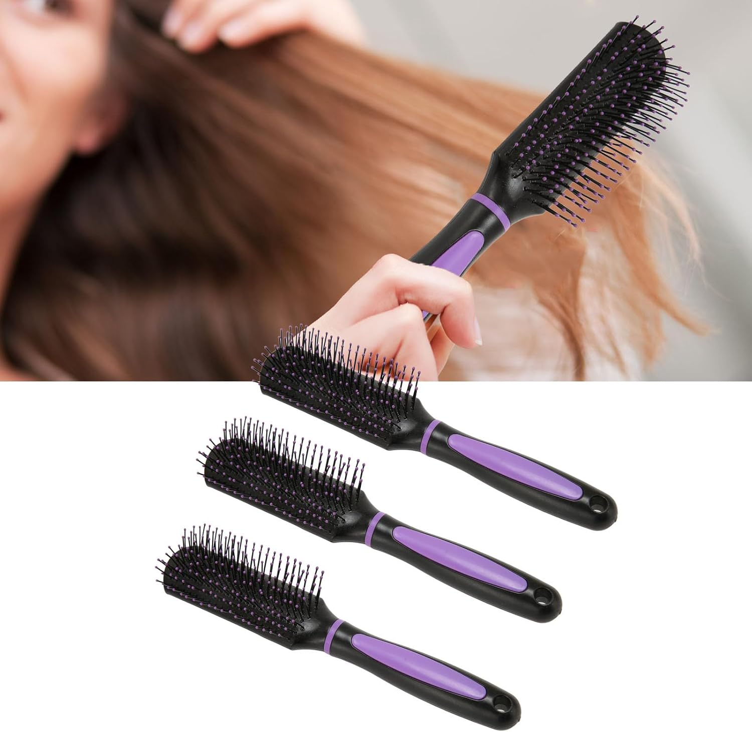 SYMY 3PCS 9 Row Styling Brush Scalp Massage Vent Hair Brush for Detangling Shaping and Defining Curls Suitable for All Hairstyles