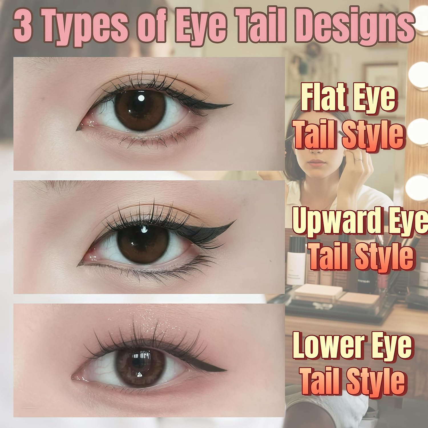 2 Pack Gel Eyeliner Pencil Set with 2025 Foldable Wing Stamp, Waterproof & Smudge-Proof Eyeliner Tool, Easy Winged Liner Pen for Beginners, Long-Lasting Eye Makeup (Black) image number 2