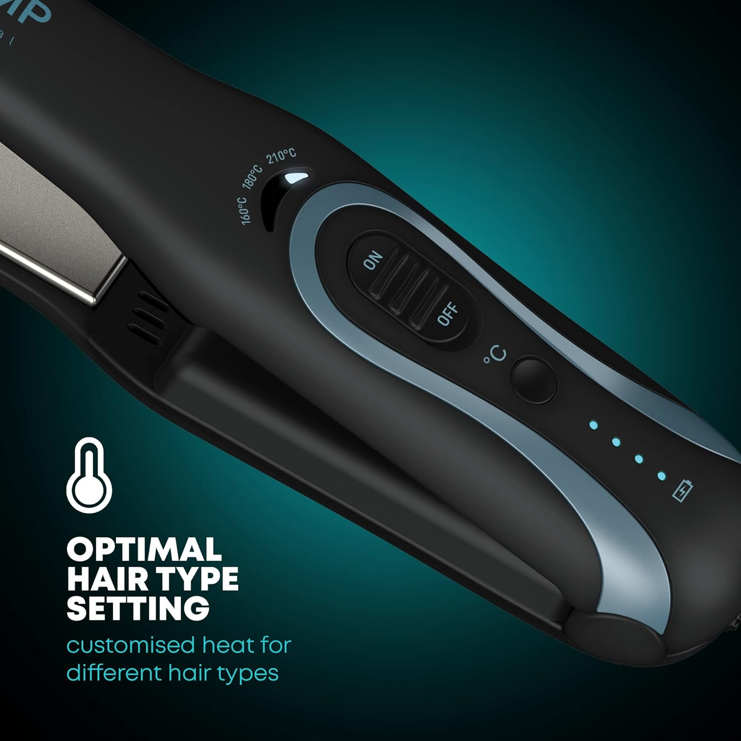 Revamp Cordless Progloss Liberate Shine Hair Straighteners, Compact Ceramic Straighteners with Lithium-Ion Technology for Frizz-Free Hair, Enriched with Progloss Smooth Keratin, Argan and Coconut Oil - Straighteners + 4 Hair Clips image number 3