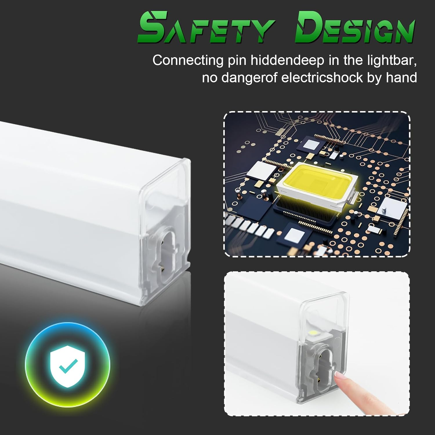 Hexagon LED Garage Ceiling Light, 24Pack Tube Lights, 5 Grids Super Bright 192W Car Detailing Linkable Ceiling LED Shop Lights for Garage Warehouse Workshop Gym Basement Car Care Wash Room image number 5