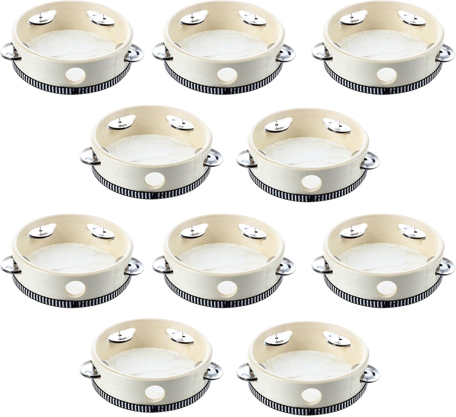 SUNCHSEN 10 Pcs 6 Inch Musical Tambourine Tamborine Drum round Percussion KTV Party image number 1