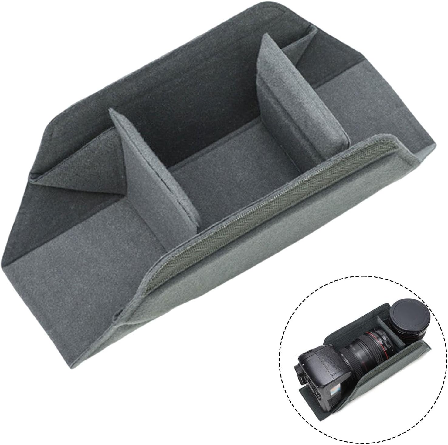 Kibcslic Camera Lens Padded Bag Insert Camera Storage Cube Cameras Storage Equipment Protection Pouch DSLR Protective image number 2