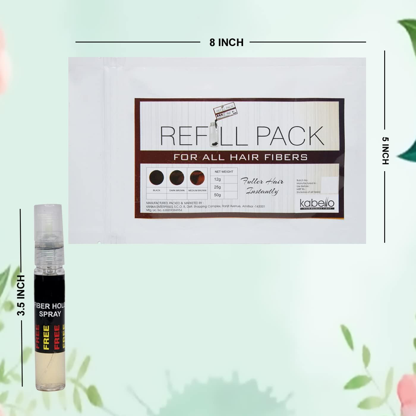 Kabello Hair Building Fiber Refill Pack with Hair Line Comb for Men and Women Fiber 100 Grams Black Pack of 1 image number 2