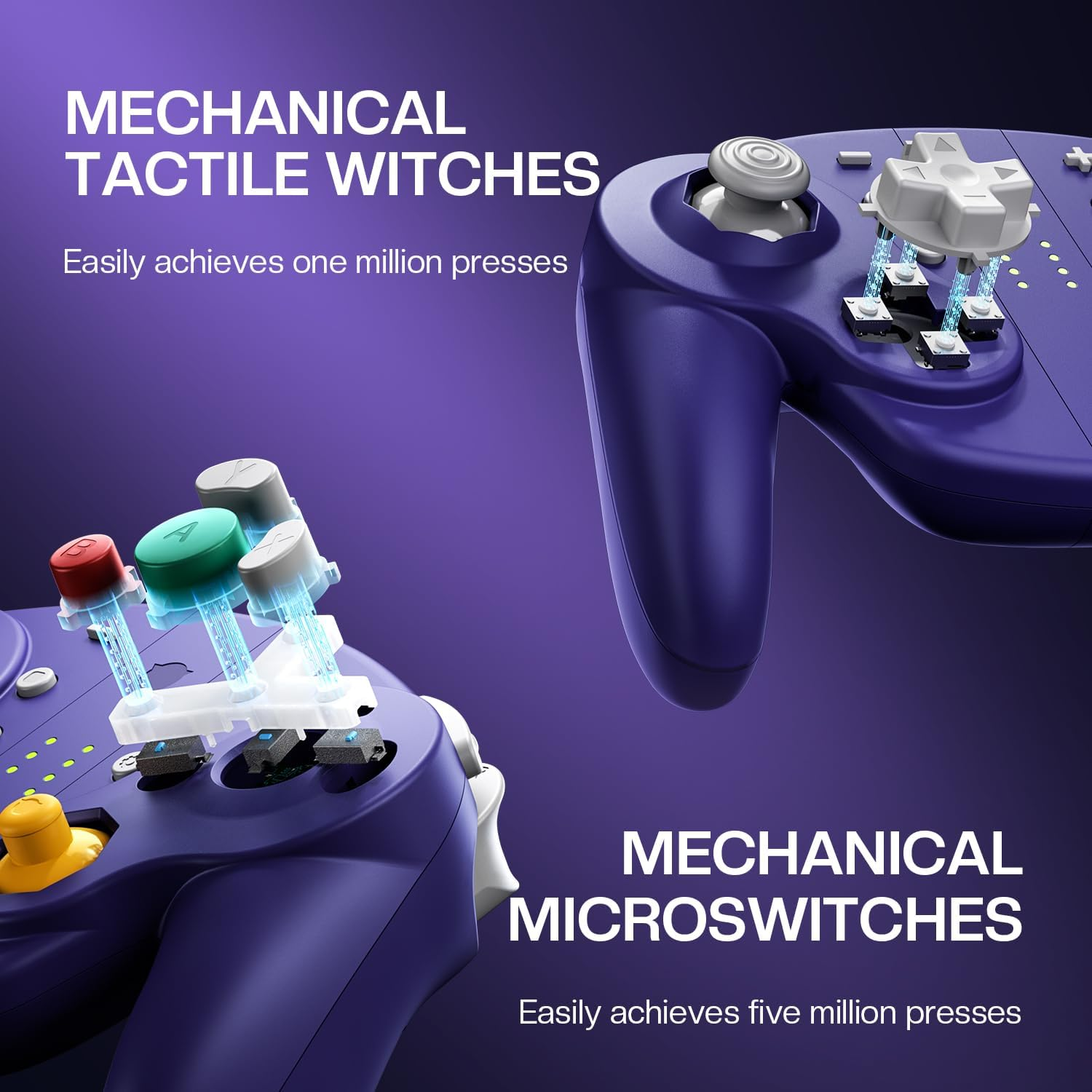 NYXI Wizard 2 Gamecube Switch Controller, TMR Hall Joystick Wireless Controller, Adjustable Triggers, NFC, Programmable Buttons, 6-Axis Gyro, HD Rumble for Switch/Gamecube/Wii/Pc image number 2