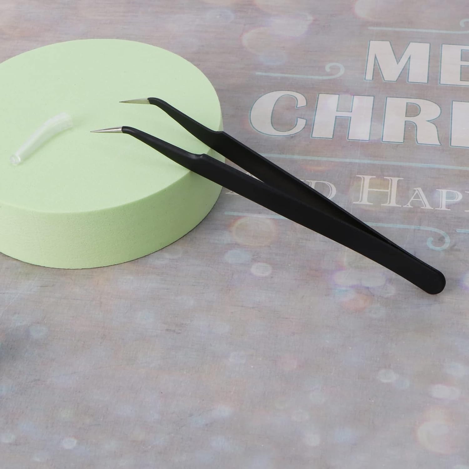 1Pcs Fine Point Tweezers Splinter Tweezer Professional Precision Pointed Tweezer Sharp Precision Needle Nose Tip Anti-Static Stainless Steel Curved Tweezers image number 5