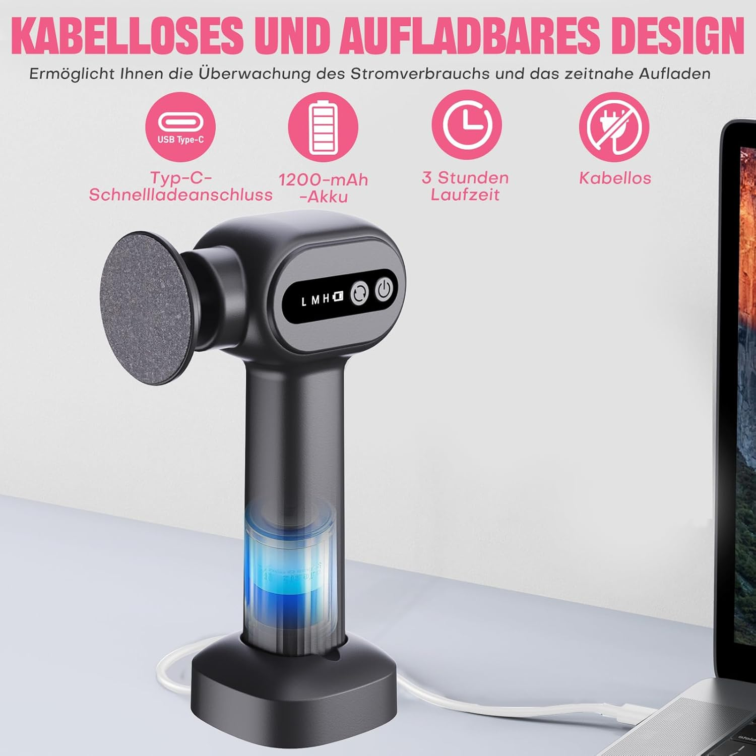 Bostar Electric Callus Remover, 6 Speeds, 3-In-1 Professional Callus Removal, Foot Care, Nail Care, Pedicure Set with 2 Nano Glass/40 Replacement Pads for Dead Hard Skin Women (White) image number 3