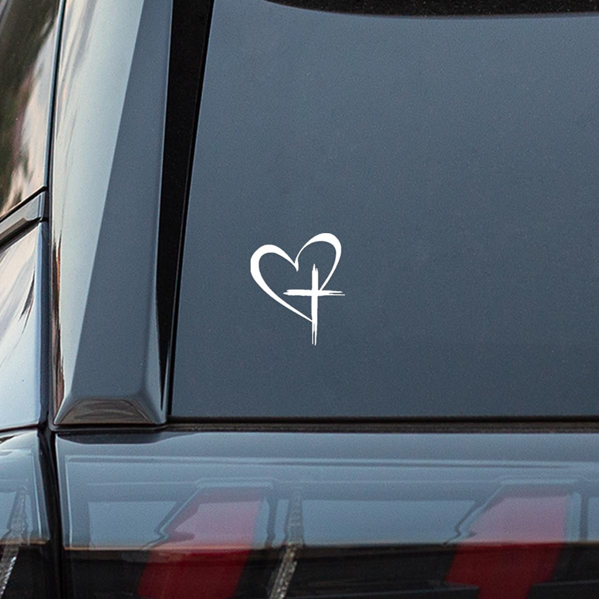 Love Cross Sticker Decal, Love Heart Cross Stickers, Decal Vinyl Sticker for Notebook, Car, Laptop, Window 8.7''&times;6'' (Black Small) image number 5