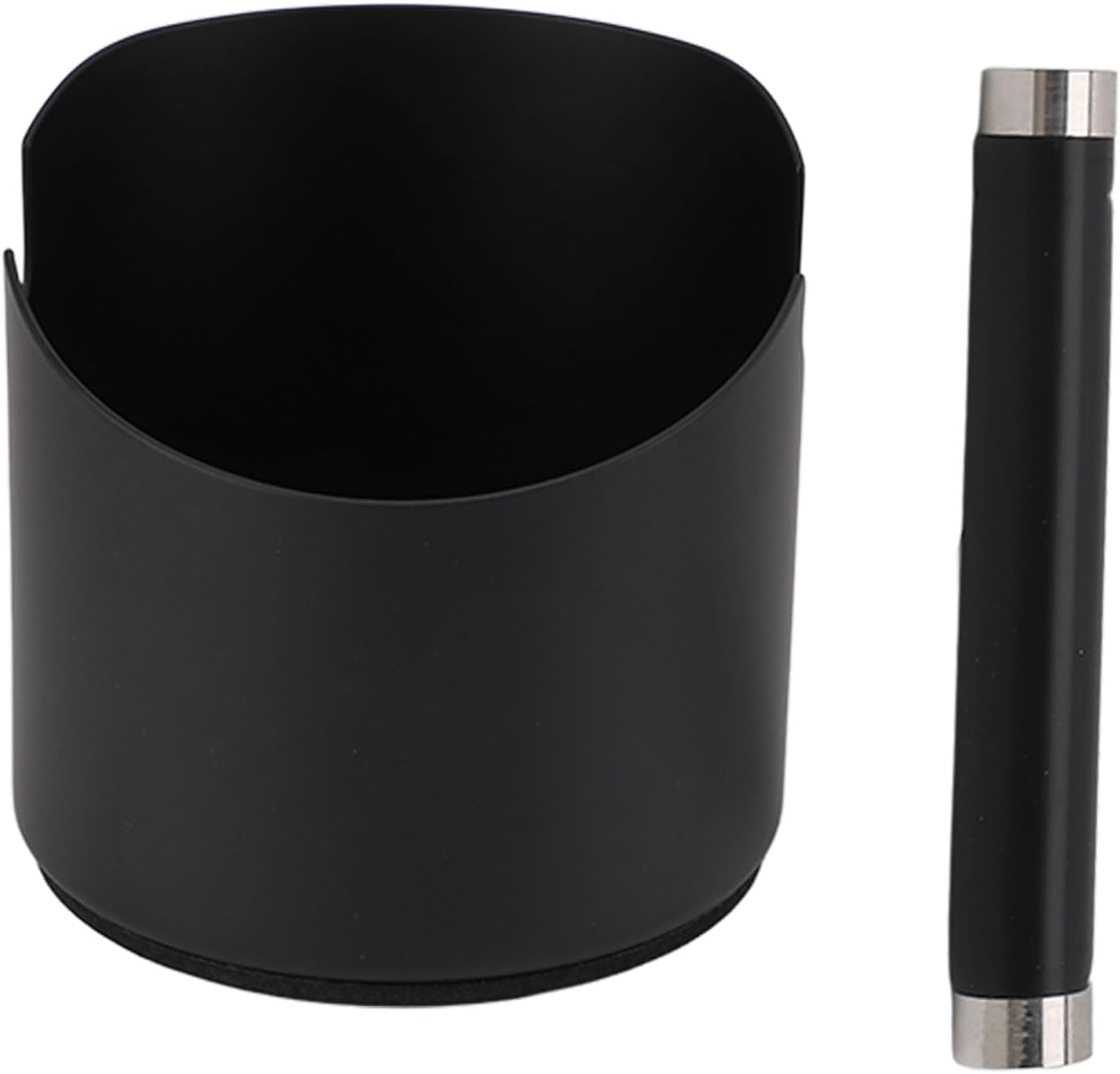 Stainless Steel Coffee Grounds Knock Box, 4.5 Inch Coffee Knock Box with Removable Knock Bar for Home (White)