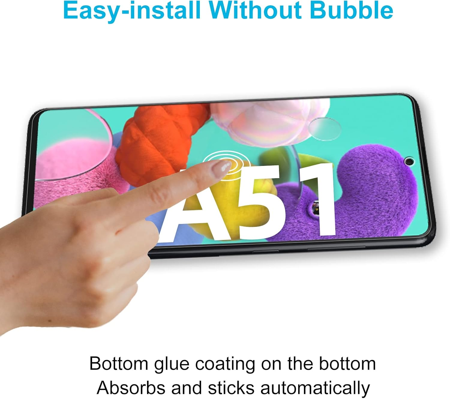 Didisky Tempered Glass Screen Protector for Samsung Galaxy A51 4G / 5G, [4 Pack] Soft Touch,Easy to Clean, Easy to Install, Transparent image number 3