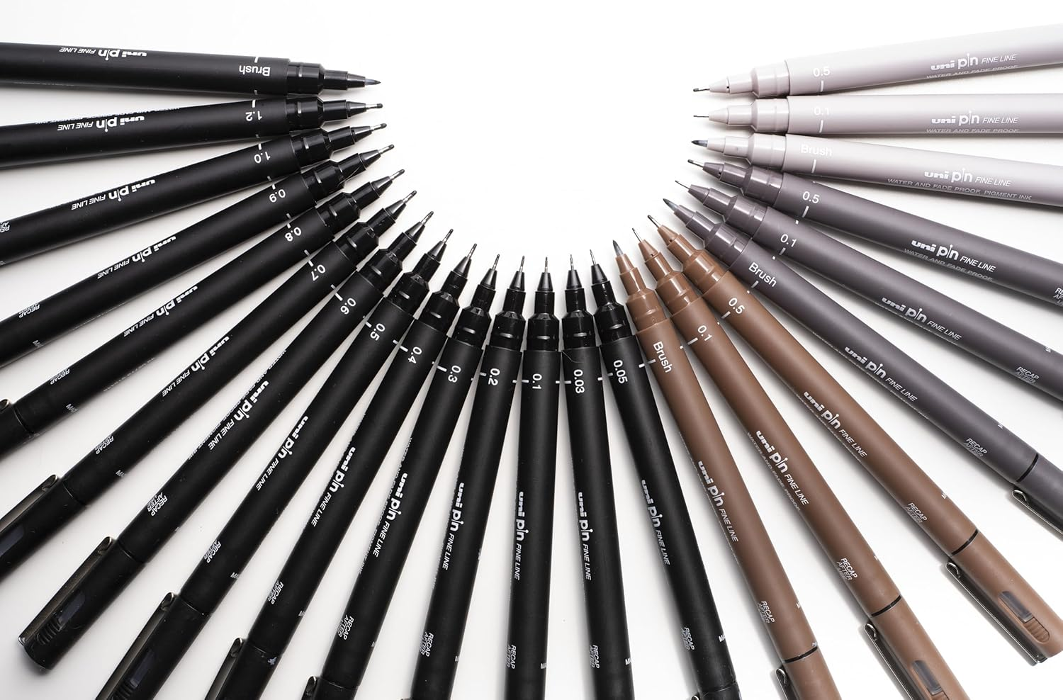 Uni-Ball Pen Case 8 Pack Calibrated Markers 0.03 to 1.2Mm Black Classic Set I image number 2