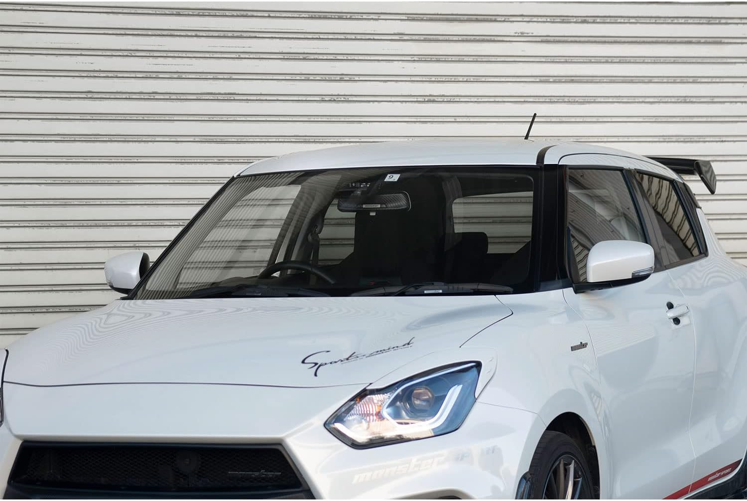 MONSTER SPORT 861000-7600M Rearview Mirror Cowl Suzuki Anti-Glare Function Rearview Mirror Car General Purpose Swift Sport [Zc33S]/Jimny Sierra [Jb74W]/Solio [MA37S] Other Carbon Pattern Rearview image number 1