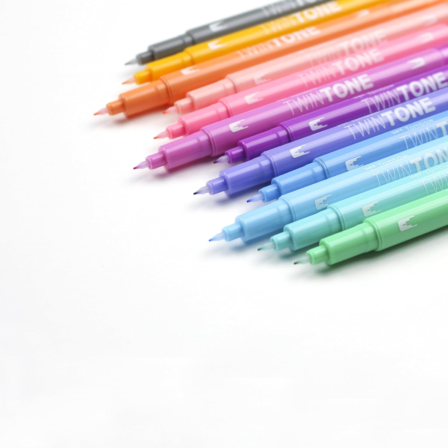 Tombow Twintone Pastel Marker 12-Pieces Set, Multicolour, One Size image number 1