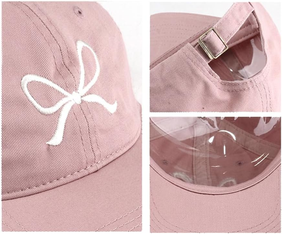 Bow-Tie Baseball Cap for Women Fashion Sun Hats for Women Trucker Hat Y2K Sun Cap Visor Cap Hiking Travel Trendy 2024 - Black image number 5