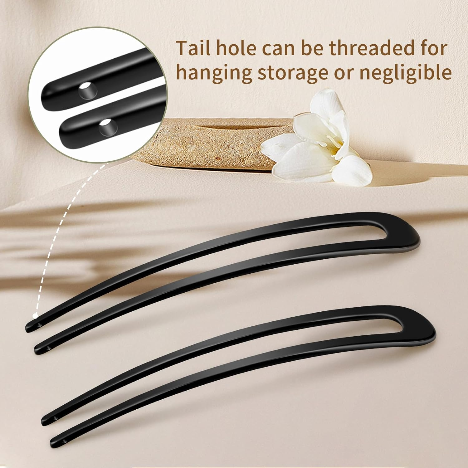 6 Pcs French Hair Pins, 3.9 Inch Metal U Shaped Hair Pins for Women and Girls, Vintage Black for Buns, Long and Thick Hair image number 3