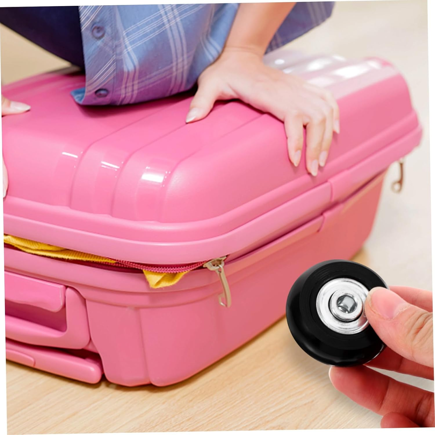 Healeved Suitcase Wheels Replacement Rubber Swivel Caster Wheels for Luggage Repair Kits Use Travel Gear image number 2