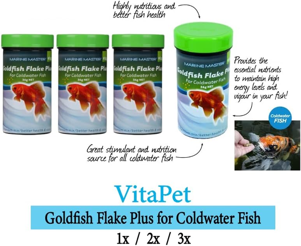 Highly Nutritious 1X / 2X / 3X Goldfish Flake plus Coldwater Fish Food (3)