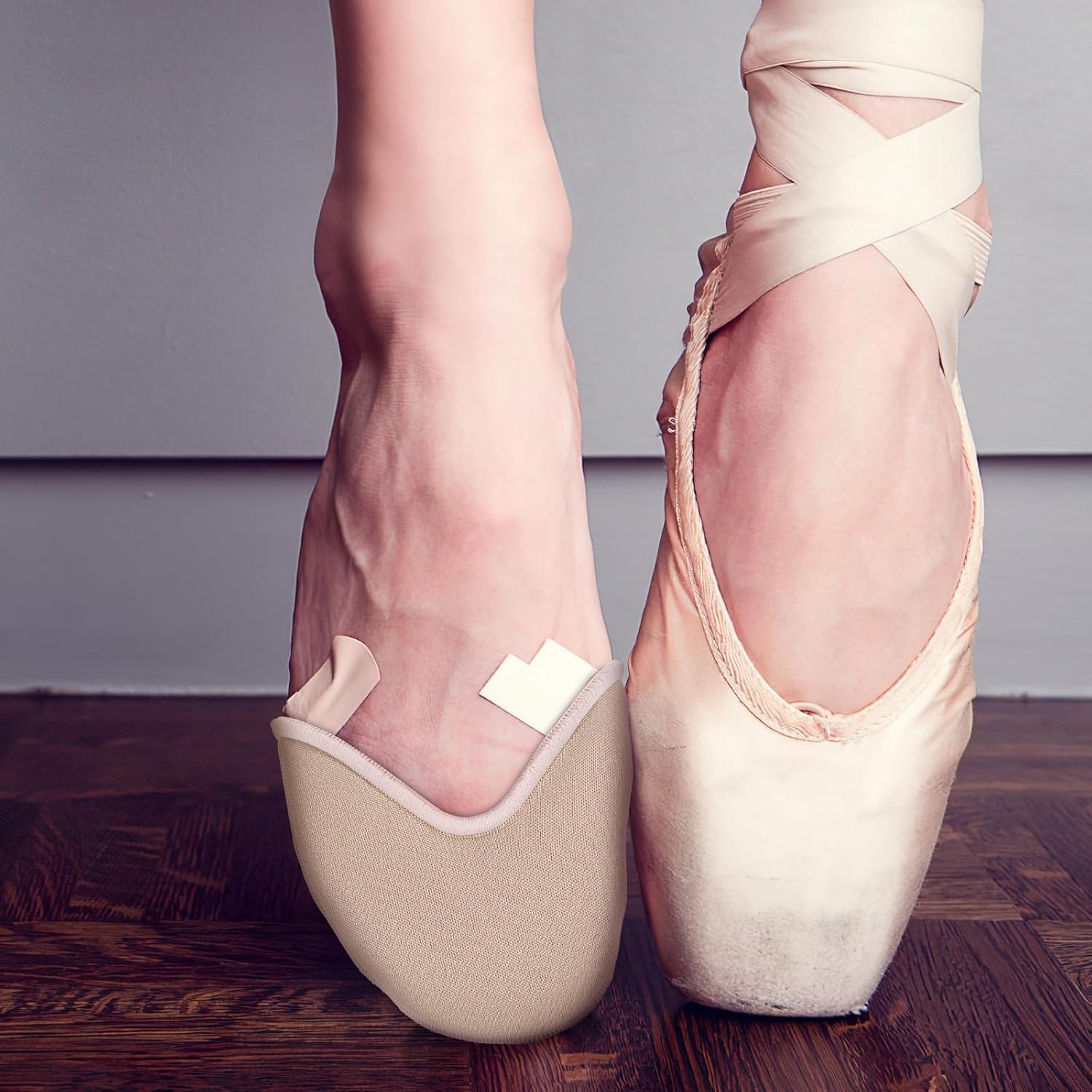 1Pair Ballet Dance Pointe Shoe Socks Pad, Knitted Fabric Toe Cap Cover,Toe Pouches Pad, Foot Pads Protect Toe Pouches Pads,Relief Forefoot Pain Point Shoes Ballet Slipper (B)