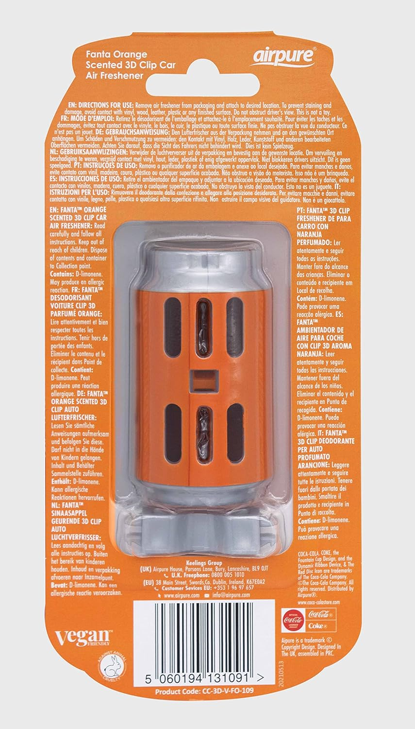 Coca-Cola 3D Vent Car Air Freshener Fanta Orange image number 4