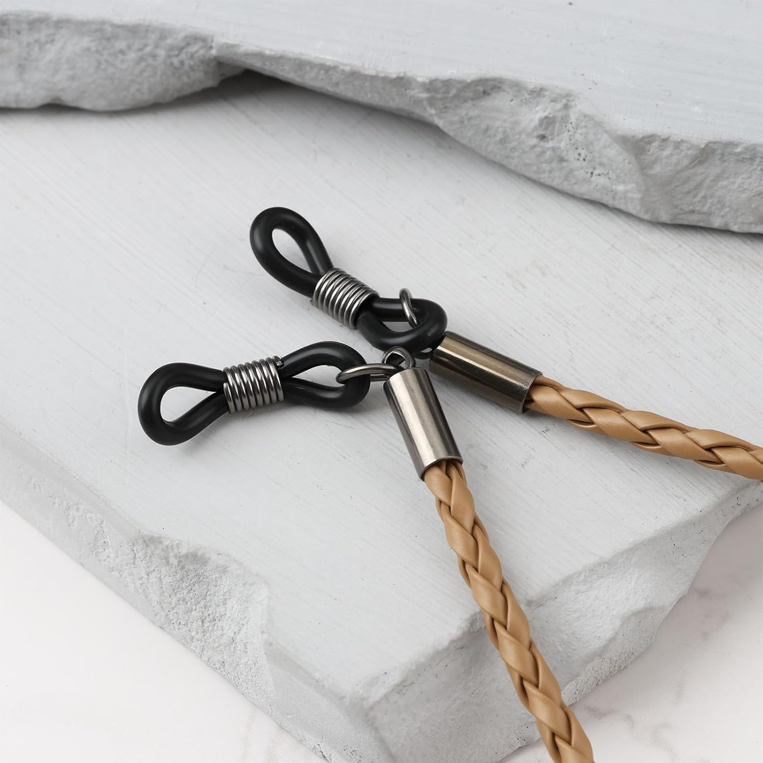 AS Axis Spindleon 2 Pcs Glasses Chain PU Leather Light Brown Hanging Rope 65Cm Suitable for Reading Glasses Sunglasses - Light Brown image number 6