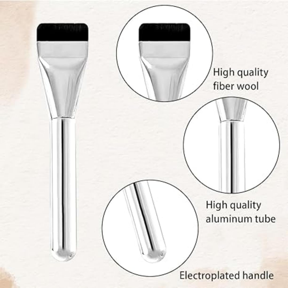 Flat Foundation Makeup Brush Set, 4 Pieces Thin Liquid Foundation Brush,Flat Lightweight Concealer Thin Liquid Foundation Application for Women and Girls image number 4