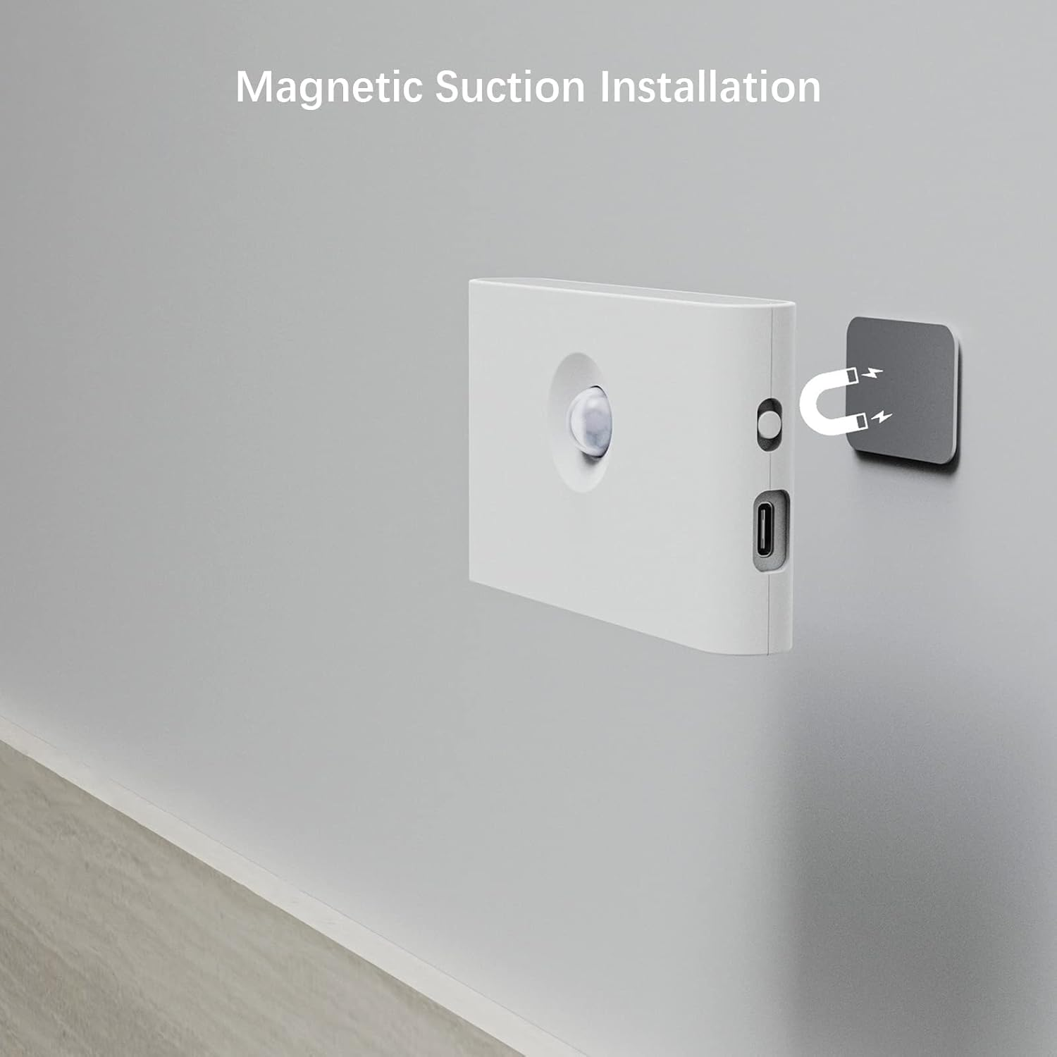 Shenzhi Tech Motion Sensor Night Light, Rechargeable Powered LED Closet Light, Wireless Magnetic Cabinet Lights for Indoor Bedroom Kitchen Hallway Stair Toilet Bathroom (Square) image number 4