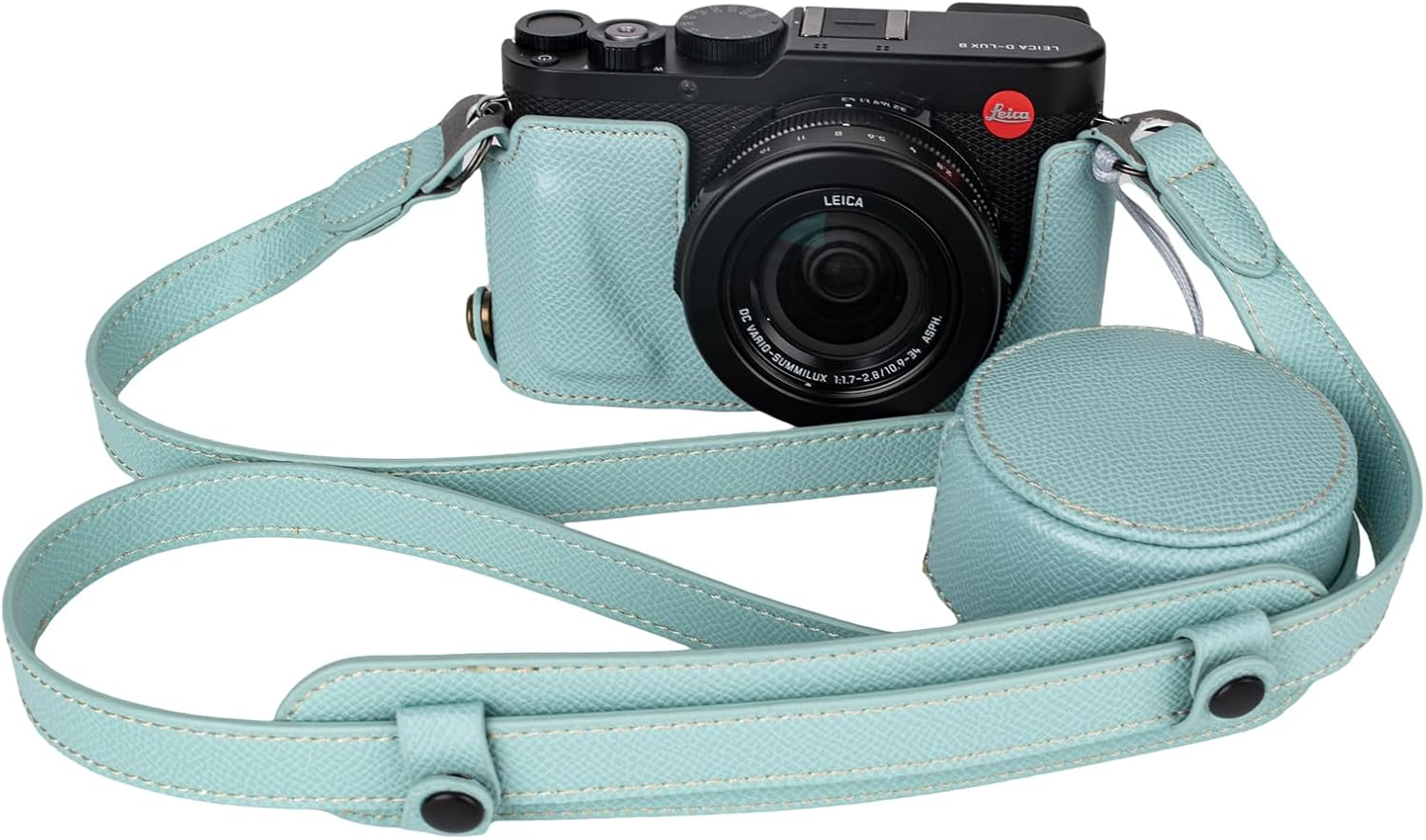 VOVMOEYA Leica D-LUX8 Camera Case Cover Kit for Leica DLUX8 Half Case D-LUX 8 Camera Cover with Front Lens Cap and Shoulder Strap