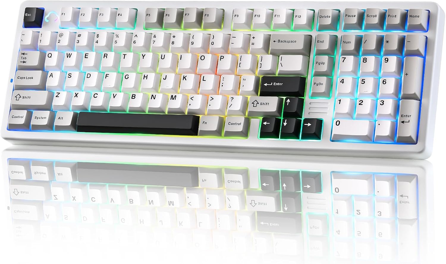 YUNZII AL98 QMK/VIA Wireless Mechanical Gaming Keyboard, Full Aluminum, BT/2.4G/USB-C, Pre-Lubed Hot Swappable Gasket Mount 1800 Layout, RGB Backlit for Win/Mac (Pink, Cocoa Cream V2 Switch)