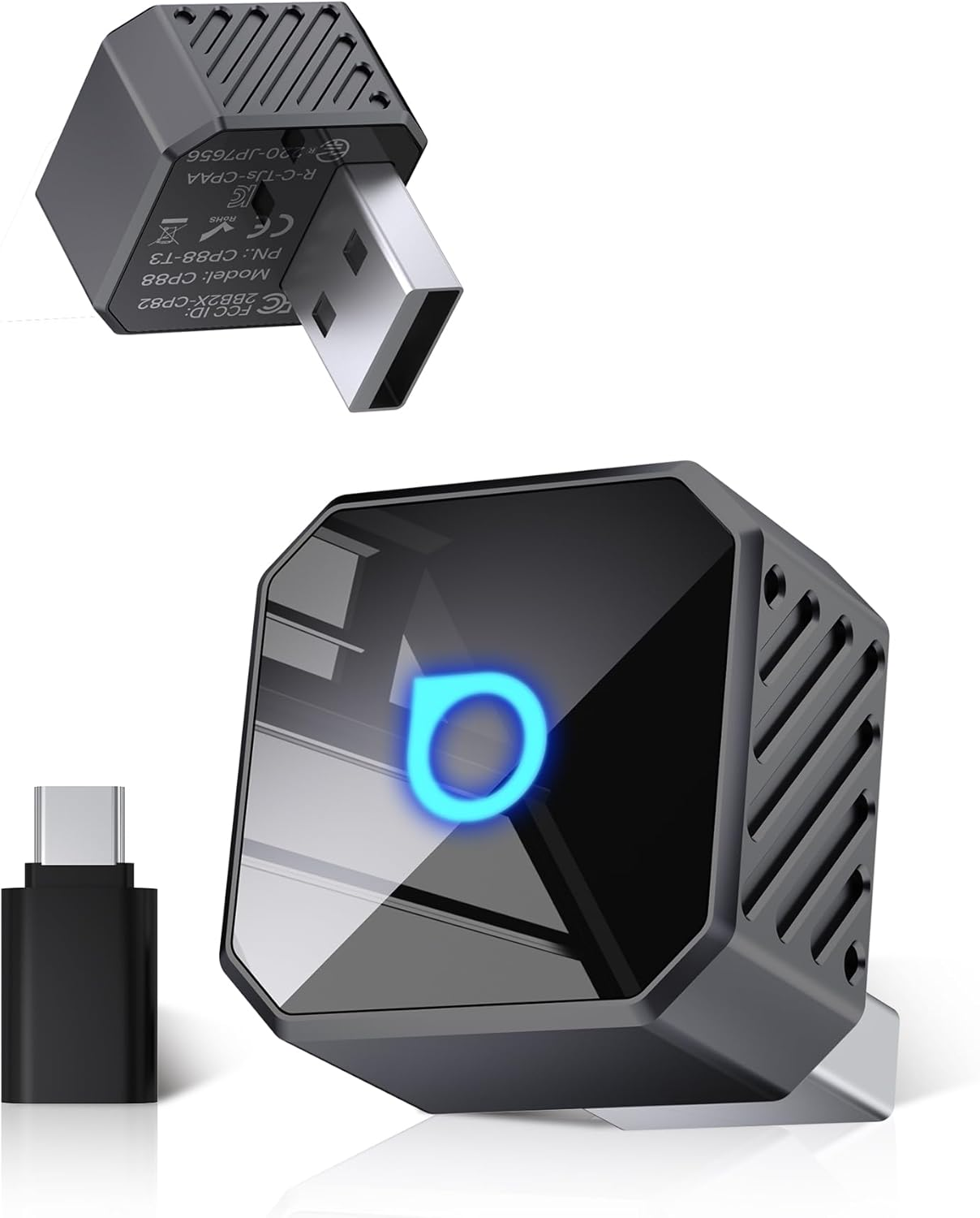 OTTOCAST Mini Pot 2025 2-In-1 Wireless Carplay/Android Auto Adapter, 5Ghz Wifi, Auto Connect for 2016+ Cars